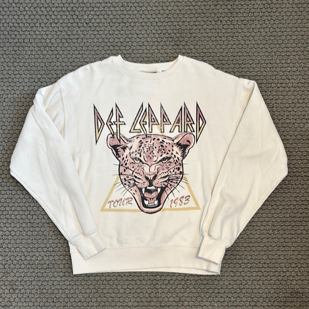 Cotton On White Crewneck Sweater with Graphic Design